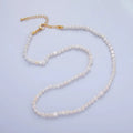 24K Gold Filled 5mm Mini Baroque Freshwater Pearl 16 Inch Necklace