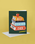 Teacher Appreciation Greeting Card | Book Stacks