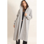 Oversized Hooded Open Front Coat