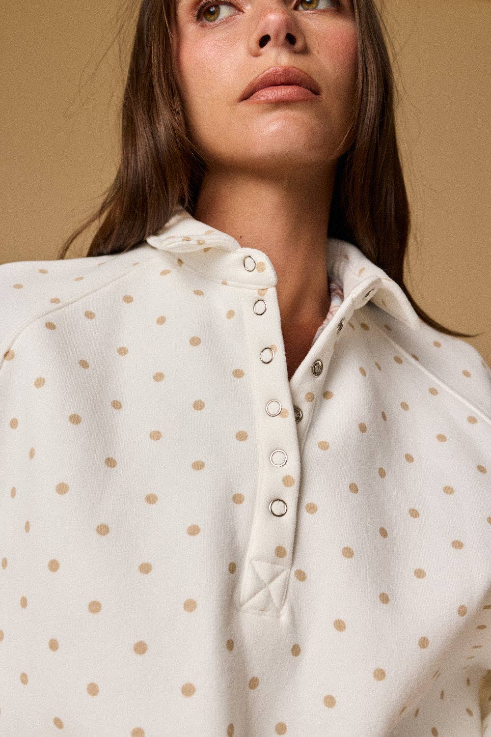 POLKA DOT PIPER SNAP BUTTON SWEATER