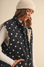Fleece Lined Polka Dot Vest