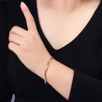 24K Gold Filled Minimalist Band Cuff Bangle Bracelet