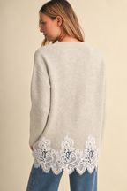 Lace Crew Neck Sweater