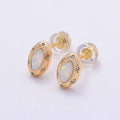 Gold Filled White Opal Marquise Stud