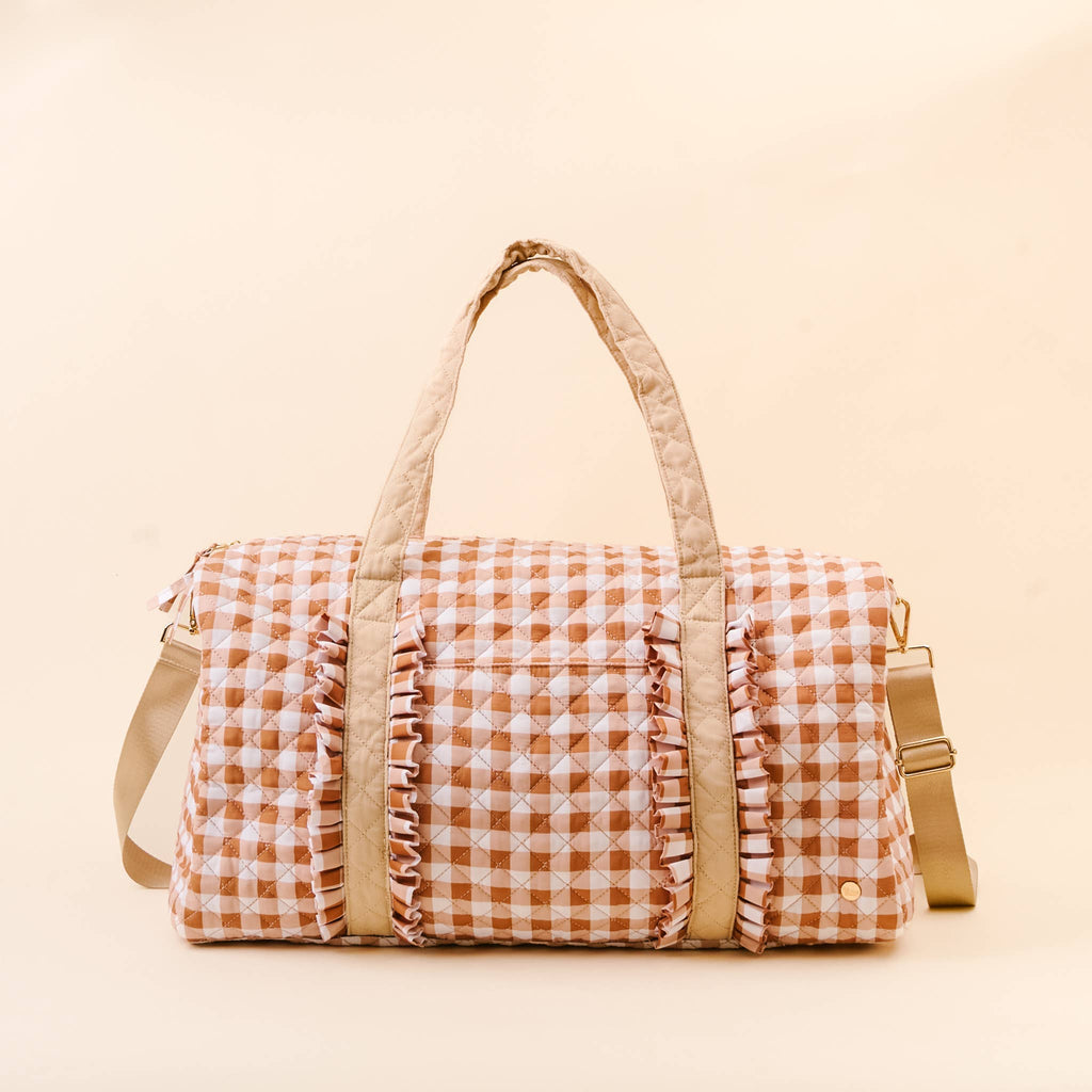 On-the-Go Quilted Weekender Bag-Maple Gingham