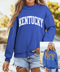 Leopard Ky Print Reversible Mock Neck Sweatshirt