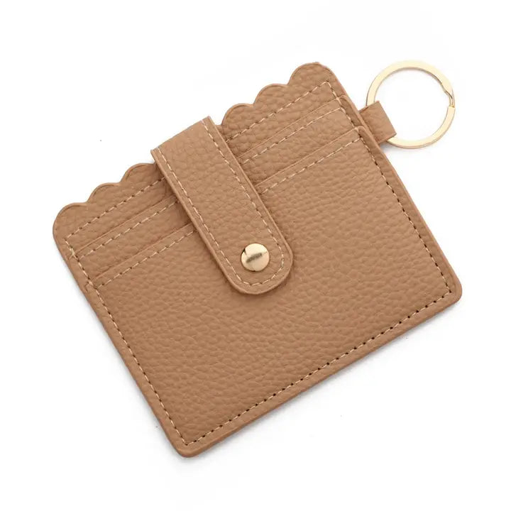 Multi-Card Pu Wallet with Keychain & Coin Pocket: Coffee