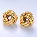 24K Gold Filled Geometric Knot Stud Earrings
