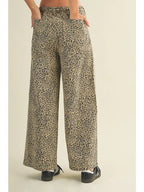 Spotted Print Drawstring Wide leg Pants