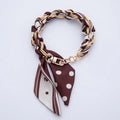 18K Gold Filled Silk Textile Knot Bag Charm Bracelet Keychain Accessorie