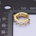 14K Gold Filled Clear Cz Rounded 17mm Huggie Earrings