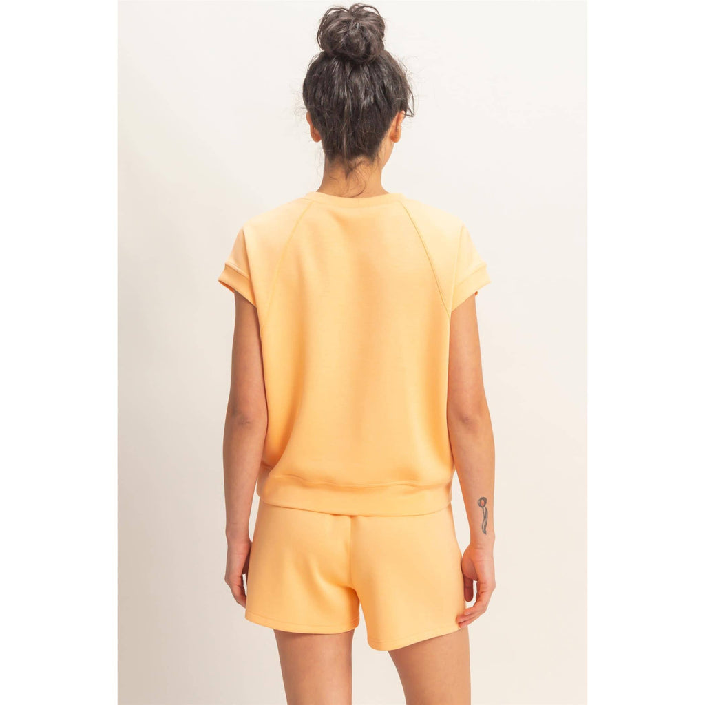 Crew Neck Sleeveless Top And Shorts Set