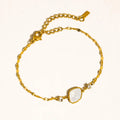 18K Gold Non-Tarnish Pearl Chain Bracelet