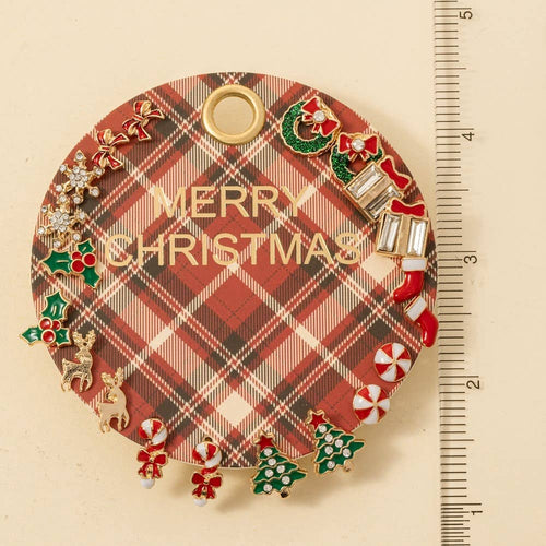 Assorted Enamel Christmas Themed Earrings Set