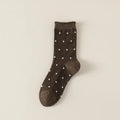 Lace Polka Dot Comfort Breathable Socks: Coffee