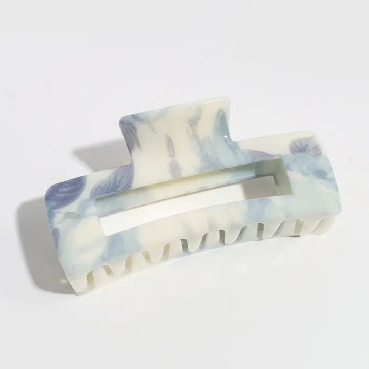 Ink Flower Cutout Hair Claw Clip