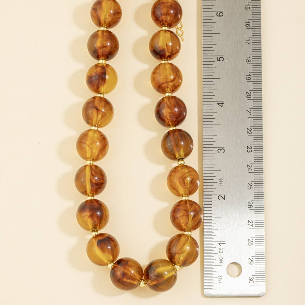 Chunky Round Resin Bead Statement Necklace