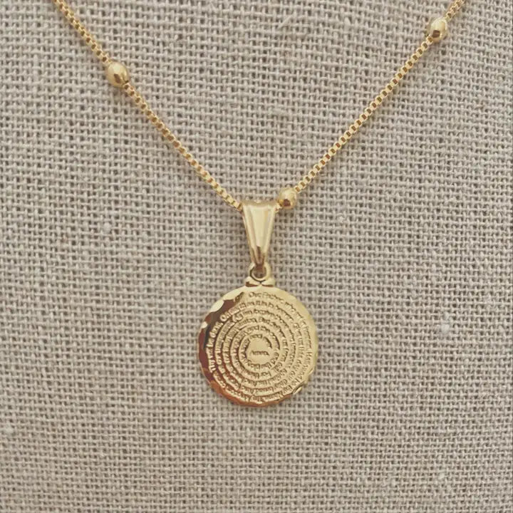 Our Father prayer coin charm Necklace