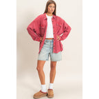 Cherry Waffle Knit Shacket