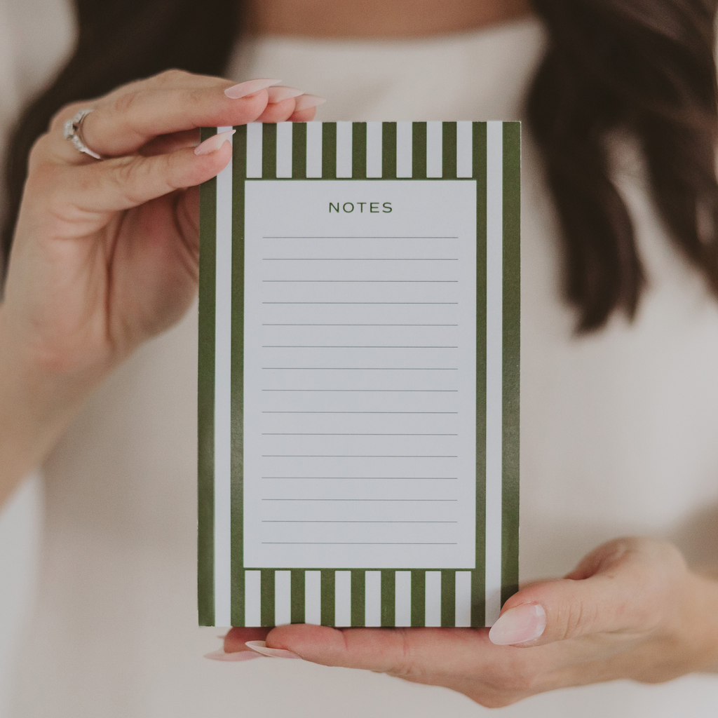 Green Striped Notepad