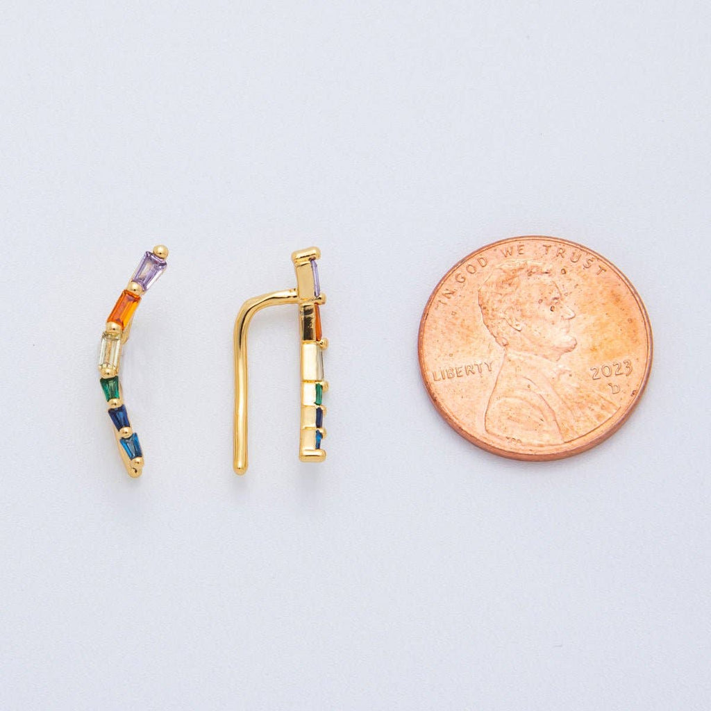 Rainbow Arc Ear Climber Earring
