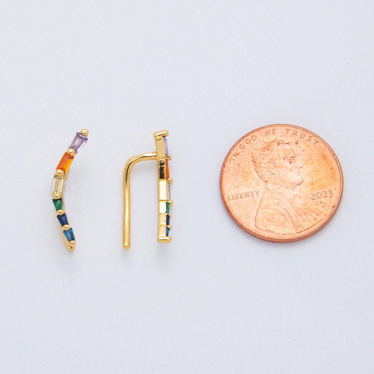 Rainbow Arc Ear Climber Earring