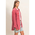 Cherry Waffle Knit Shacket