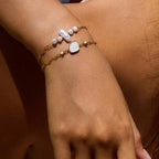 18K Gold Non-Tarnish Pearl Chain Bracelet