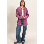 Burgundy Waffle Knit Shacket