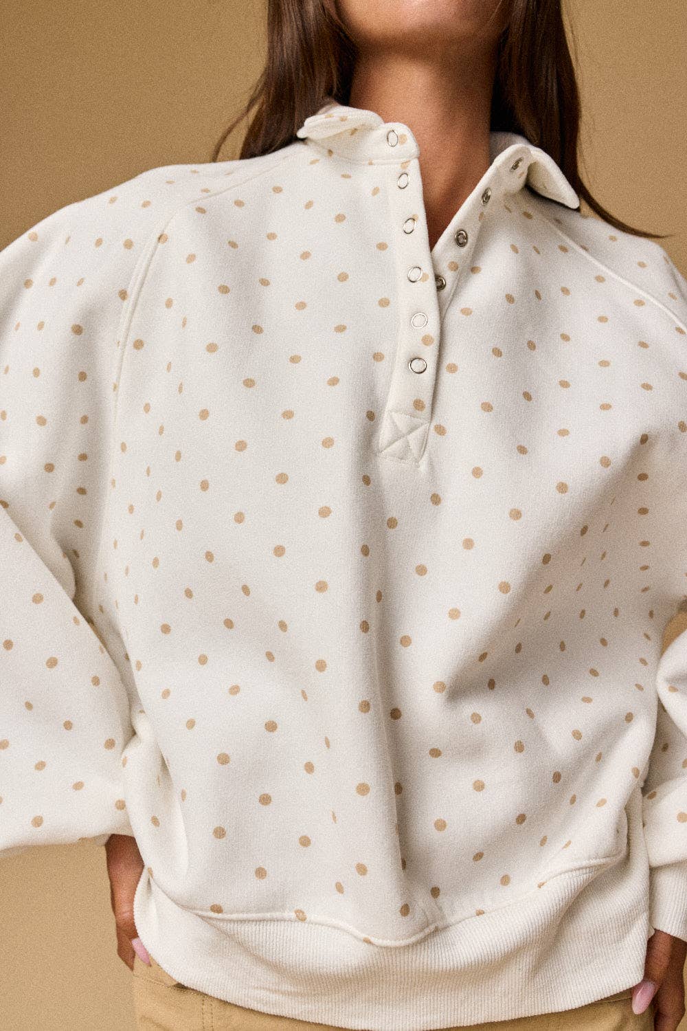 POLKA DOT PIPER SNAP BUTTON SWEATER