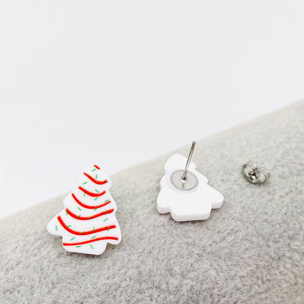 Acrylic Christmas Tree Ear Studs