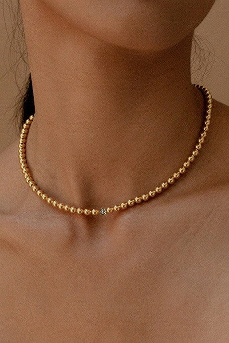 18K Tarnish Free Beaded Necklace