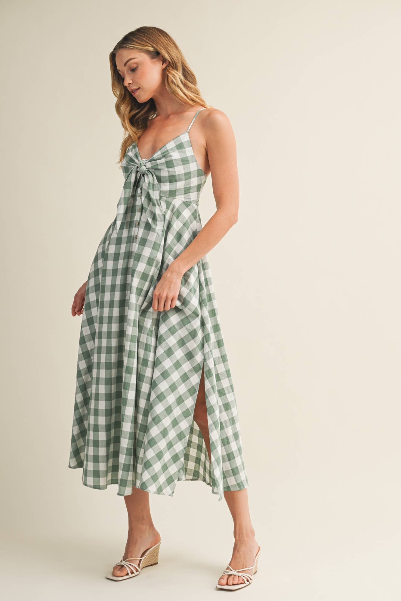 Basil Gingham Maxi