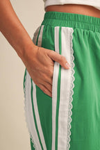 SIDE LACE KELLY GREEN PANTS