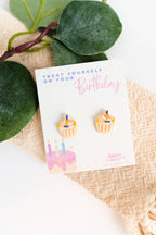 Vanilla Cupcake Birthday Studs