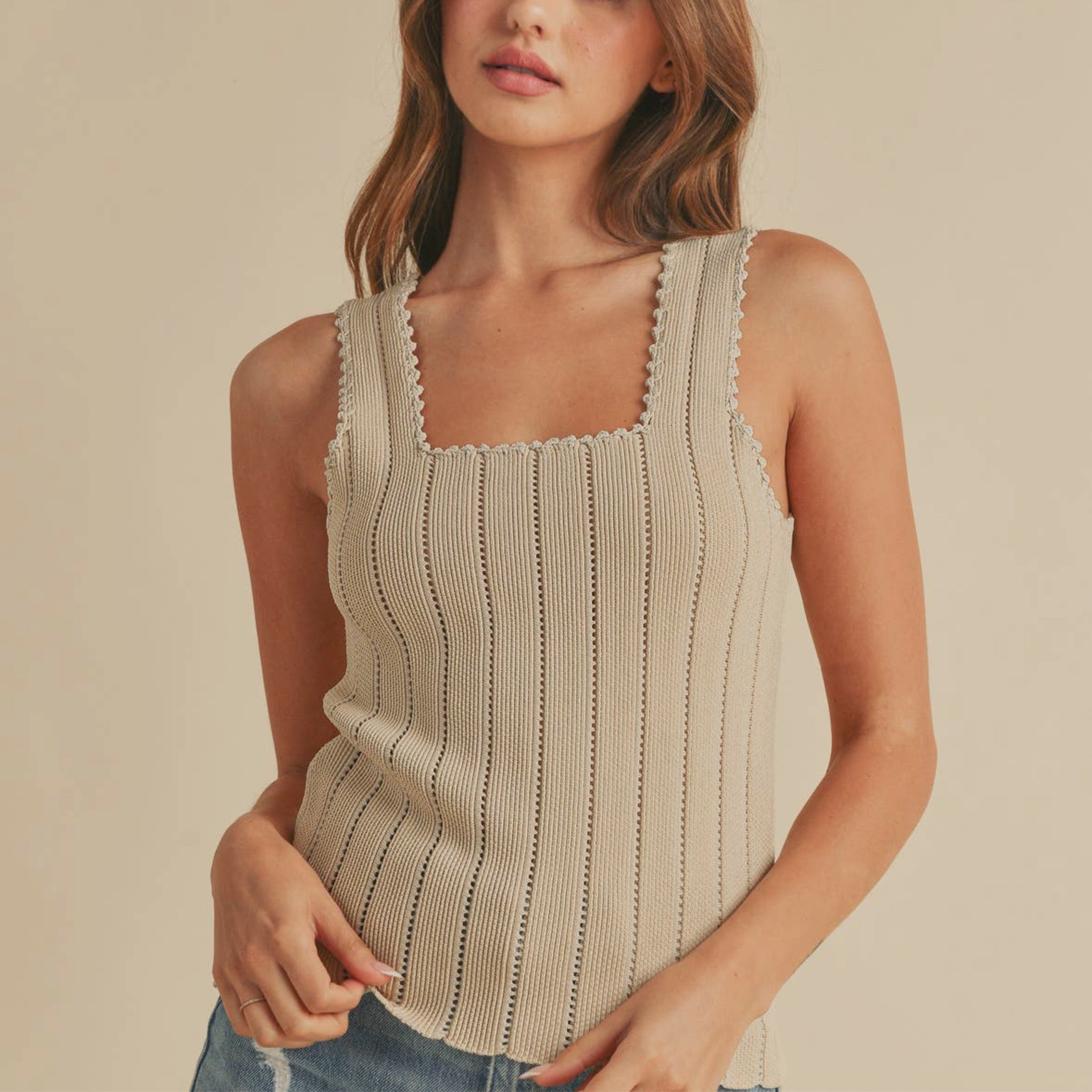 Textured Tan Tank