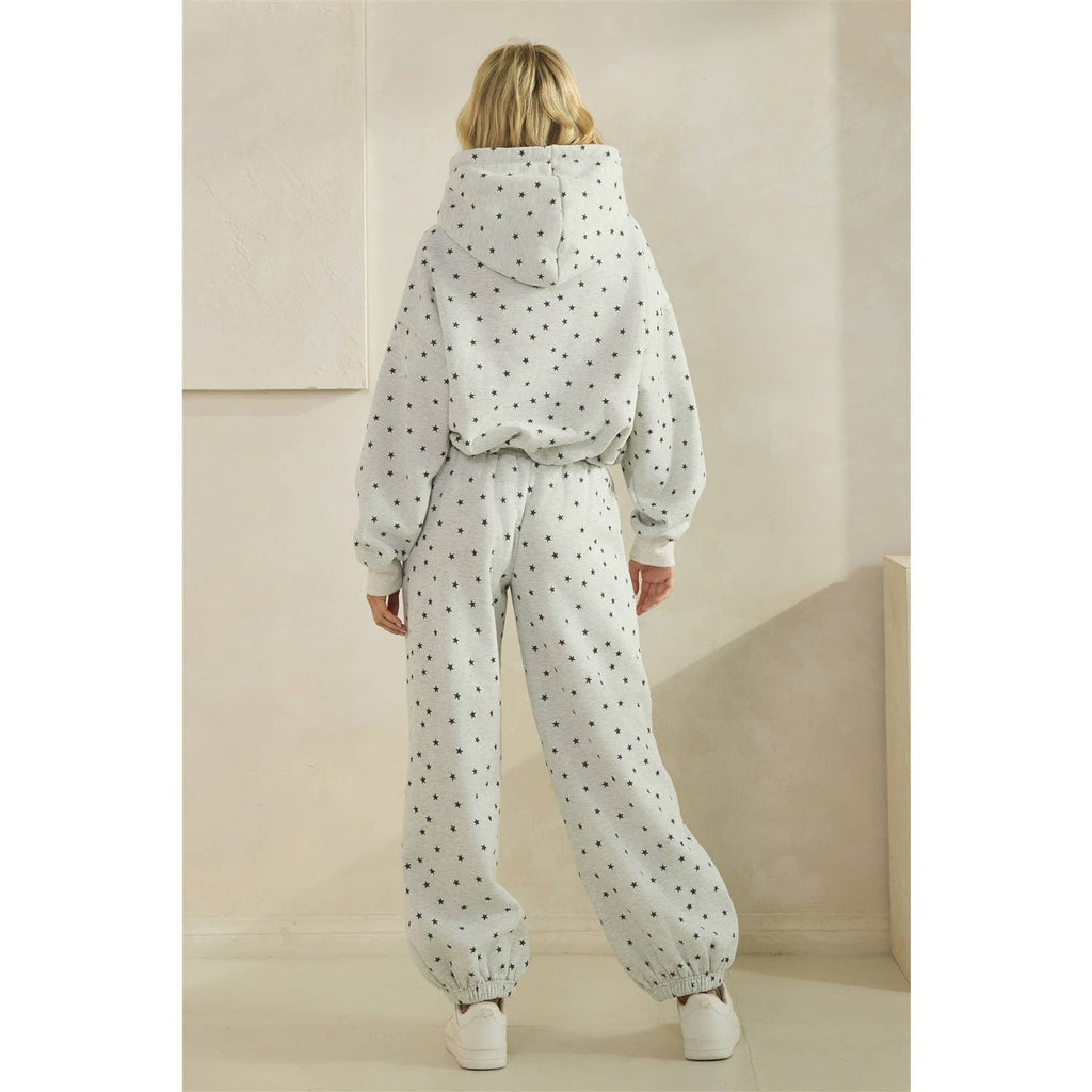 Polka Dot Bubble Hem Knit Hoodie