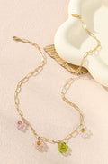 GLASS BEADED FLOWER NECKLACE