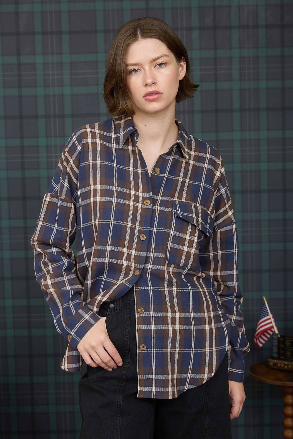 BUTTON DOWN SHIRT: BURGUNDY MULTI