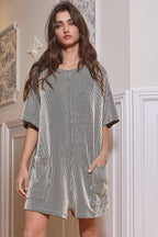 V-back Spiced Ribbed Romper