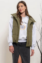 On the Go Green Puffer Vest