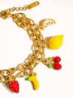 Fruity Non-Tarnish Fruit Charm Bracelet