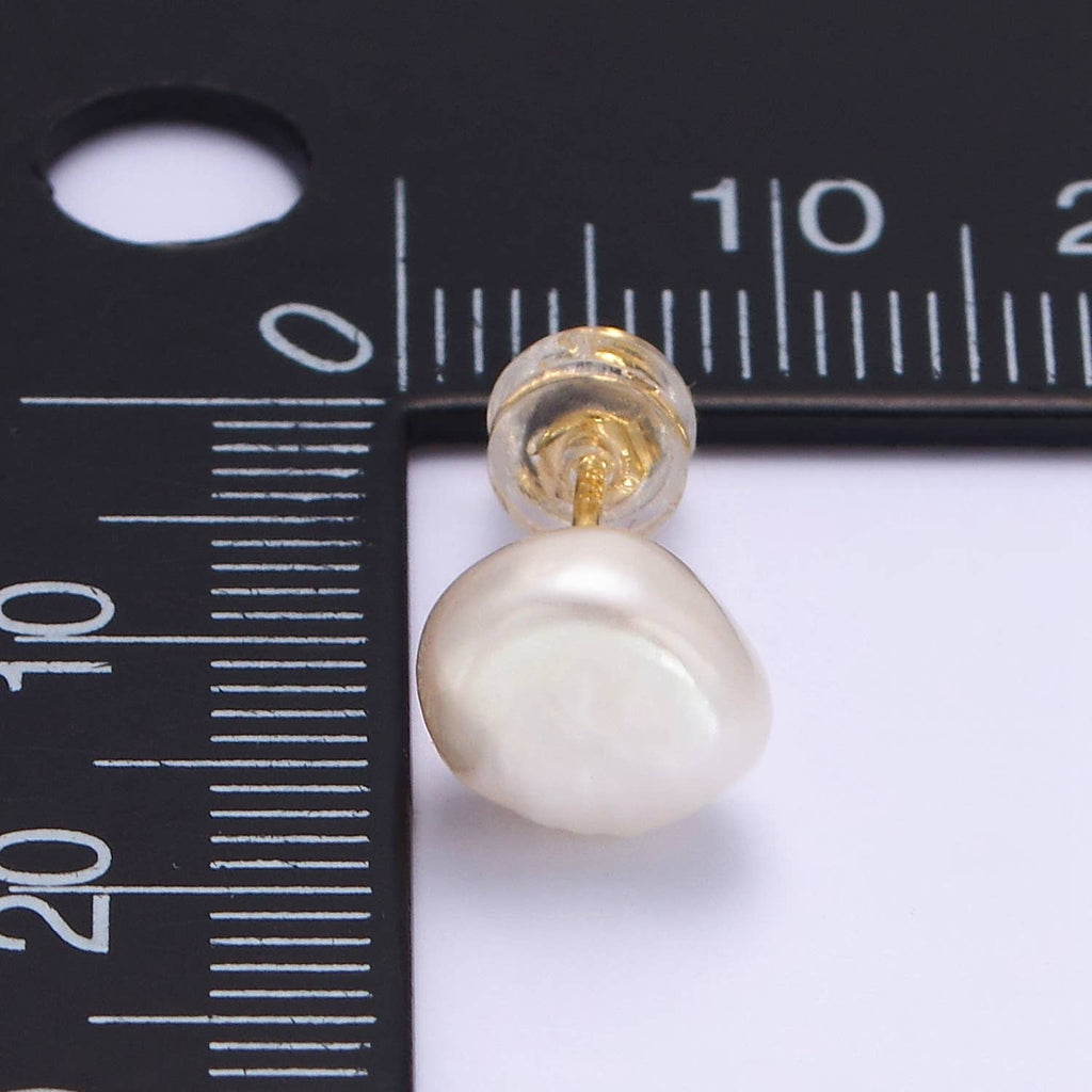 Gold Filled Pearl Stud Earrings