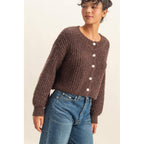 Fluffy Button-Up Cardigan