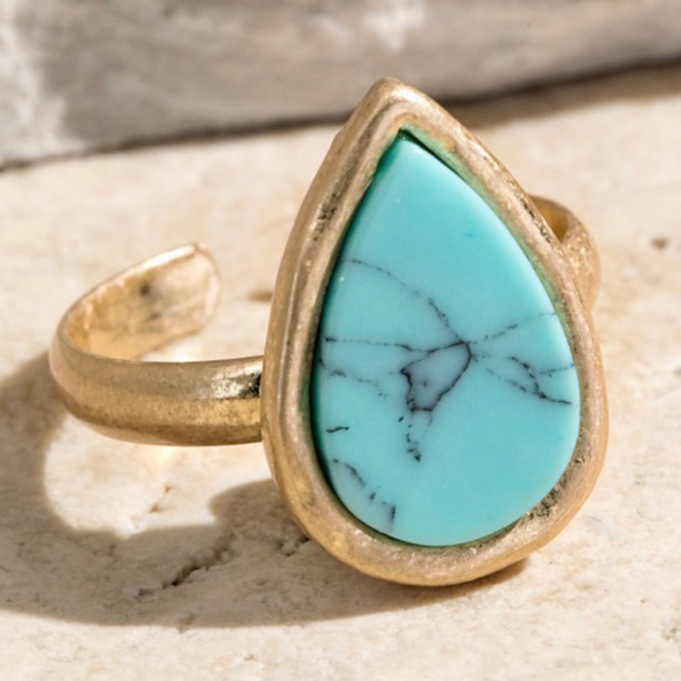 Turquoise Teardrop Ring