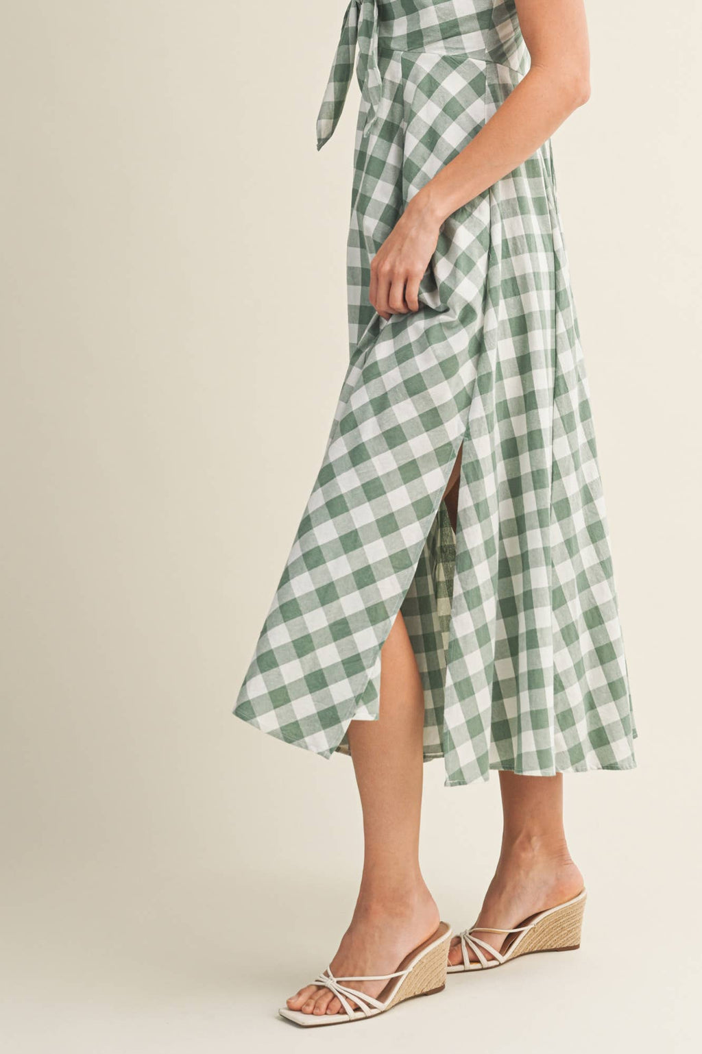 Basil Gingham Maxi