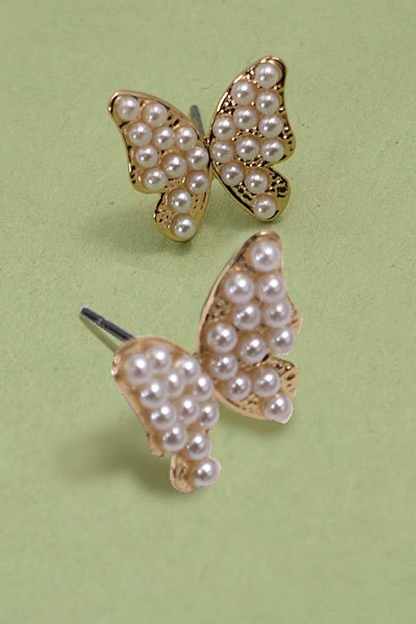 PEARL BUTTERFLY STUDS