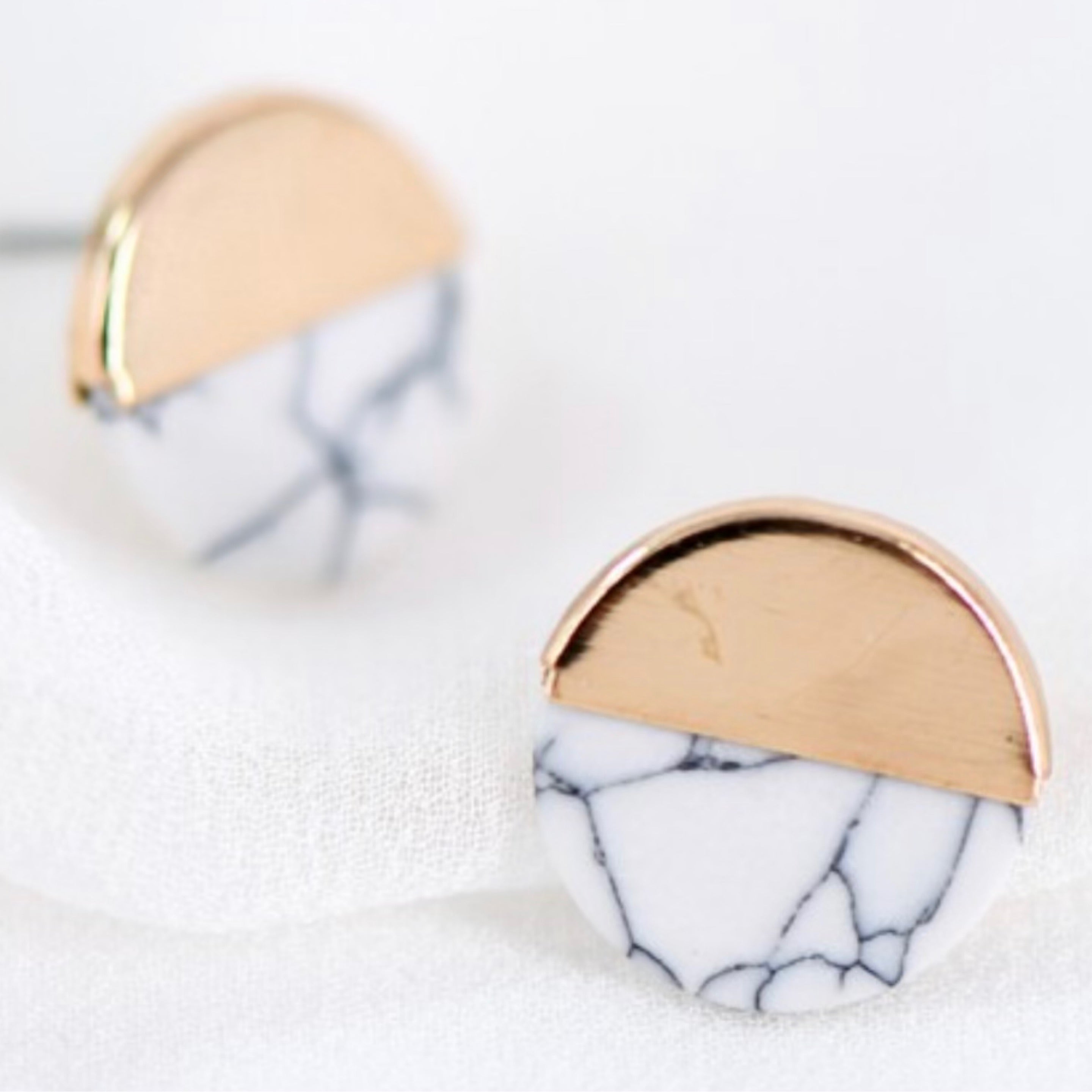 Round Marble Studs