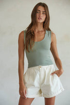 Double Layered Tank: Blue Iris