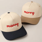 Merry embroidery hat